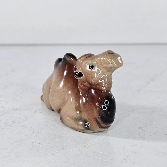 Vintage Freeman McFarlin Camel Lying Down Miniature Figurine Pottery Smiling - Picture 3 of 8